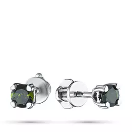 Пусеты из серебра с хромдиопсидом э0605пс02160100
