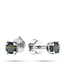 Пусеты из серебра с хромдиопсидом э0605пс02160100