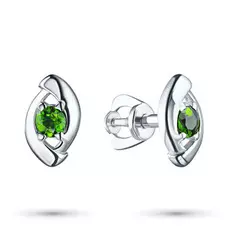 Пусеты из серебра с хромдиопсидом э0605пс04200271