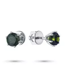 Пусеты из серебра с хромдиопсидом э0605пс04202599