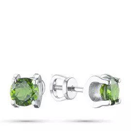 Пусеты из серебра с хромдиопсидом э0605пс06200855