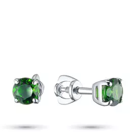 Пусеты из серебра с хромдиопсидом э0605пс11102200