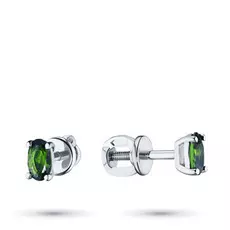 Пусеты из серебра с хромдиопсидом э0605сг04201344