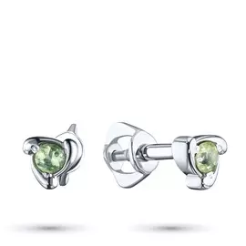 Пусеты из серебра с хромдиопсидом э0611пс04200274