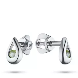 Пусеты из серебра с хромдиопсидом э0611пс04200424