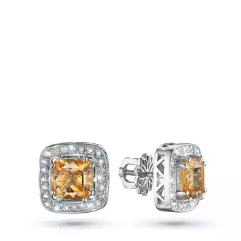 Пусеты из серебра с и цитринами э0673пс04250361_white