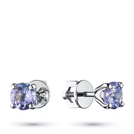 Пусеты из серебра с танзанитом э0608пс04202601