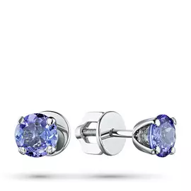 Пусеты из серебра с танзанитом э0608пс11102400