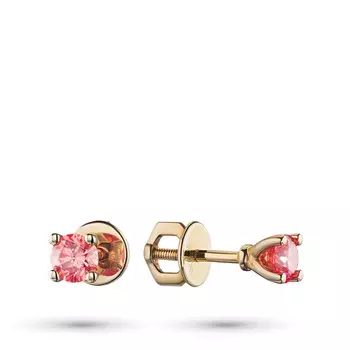 Пусеты из желтого золота э0312пс04190800_pink