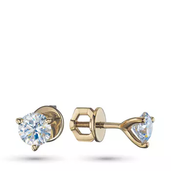 Пусеты из желтого золота э0312пс05112600