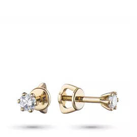 Пусеты из желтого золота с бриллиантами э0301пс01160200