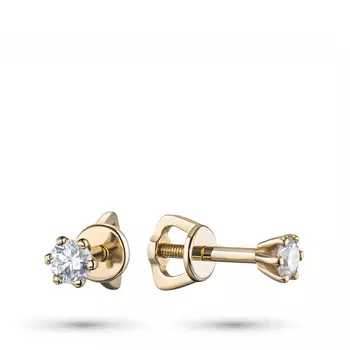 Пусеты из желтого золота с бриллиантами э0301пс01160200