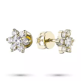 Пусеты из желтого золота с бриллиантами э0301пс02100700