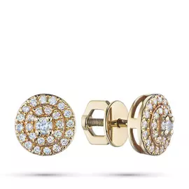 Пусеты из желтого золота с бриллиантами э0301пс02182900