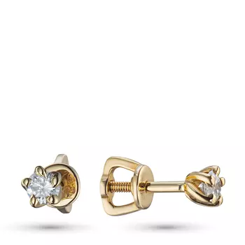 Пусеты из желтого золота с бриллиантами э0301пс03111500