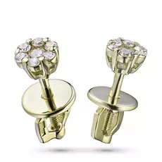 Пусеты из желтого золота с бриллиантами э0301пс04152800