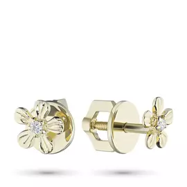 Пусеты из желтого золота с бриллиантами э0301пс04156000