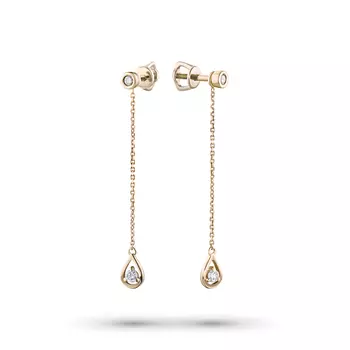 Пусеты из желтого золота с бриллиантами э0301пс04181500