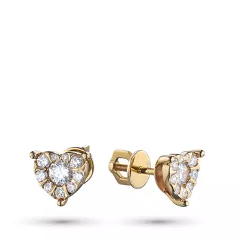 Пусеты из желтого золота с бриллиантами э0301пс04200698