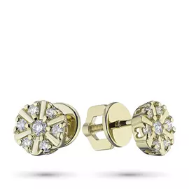 Пусеты из желтого золота с бриллиантами э0301пс04200760