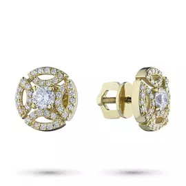 Пусеты из желтого золота с бриллиантами э0301пс04200820