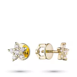 Пусеты из желтого золота с бриллиантами э0301пс04202838