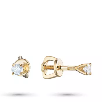 Пусеты из желтого золота с бриллиантами э0301пс04202988