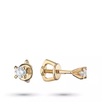 Пусеты из желтого золота с бриллиантами э0301пс04202990