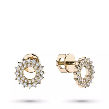 Пусеты из желтого золота с бриллиантами э0301пс04210016