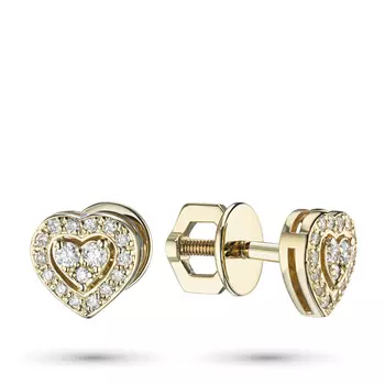 Пусеты из желтого золота с бриллиантами э0301пс04210028