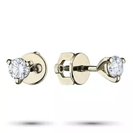 Пусеты из желтого золота с бриллиантами э0301пс05112600