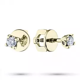 Пусеты из желтого золота с бриллиантами э0301пс05150200