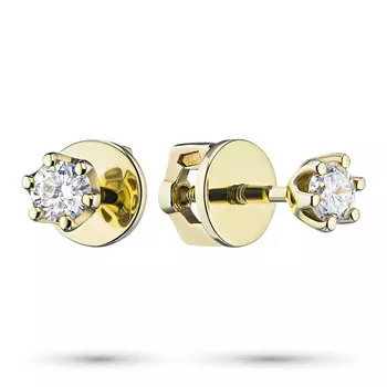 Пусеты из желтого золота с бриллиантами э0301пс05162900