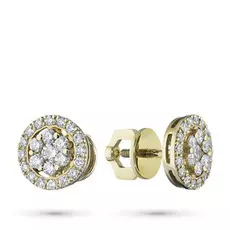 Пусеты из желтого золота с бриллиантами э0301пс05165600