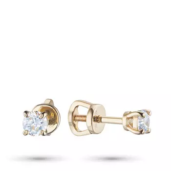 Пусеты из желтого золота с бриллиантами э0301пс05210202