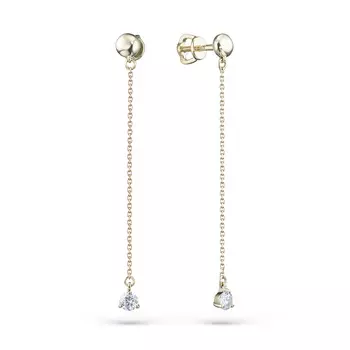 Пусеты из желтого золота с бриллиантами э0301пс06200860