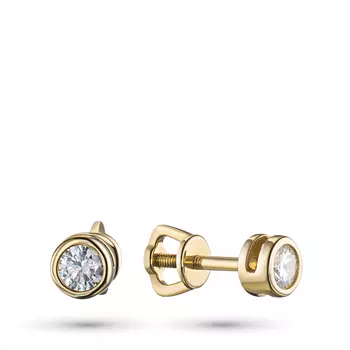 Пусеты из желтого золота с бриллиантами э0301пс07167300