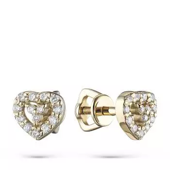 Пусеты из желтого золота с бриллиантами э0301пс07168600