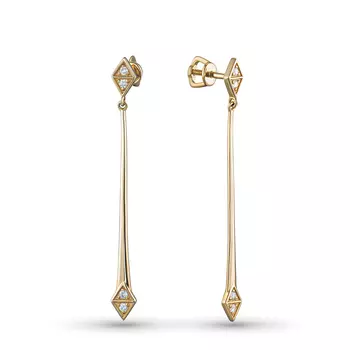 Пусеты из желтого золота с бриллиантами э0301пс07178200