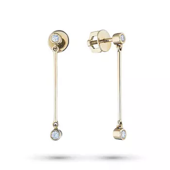 Пусеты из желтого золота с бриллиантами э0301пс07183100