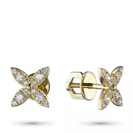 Пусеты из желтого золота с бриллиантами э0301пс07190320