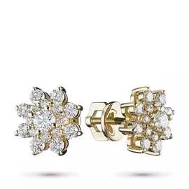 Пусеты из желтого золота с бриллиантами э0301пс07190500