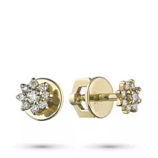 Пусеты из желтого золота с бриллиантами э0301пс07191230