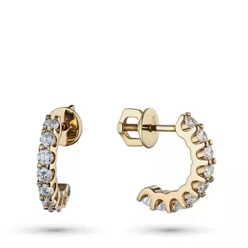 Пусеты из желтого золота с бриллиантами э0301пс08210303