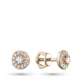 Пусеты из желтого золота с бриллиантами э0301пс09172600