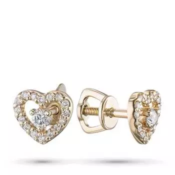 Пусеты из желтого золота с бриллиантами э0301пс09182800