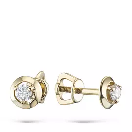 Пусеты из желтого золота с бриллиантами э0301пс10090300