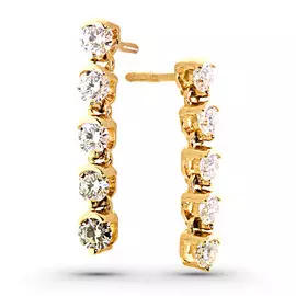 Пусеты из желтого золота с бриллиантами э0301пс10110300