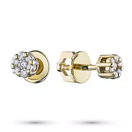 Пусеты из желтого золота с бриллиантами э0301пс10134800