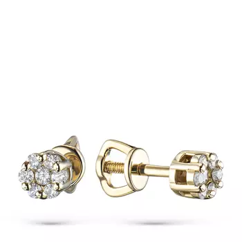 Пусеты из желтого золота с бриллиантами э0301пс10134800